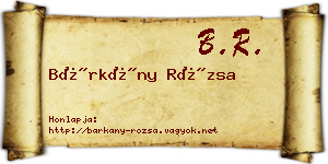 Bárkány Rózsa névjegykártya