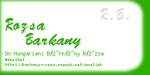 rozsa barkany business card